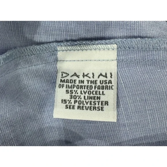 Dakini Sleeveless Shift Dress Small Light Blue Lyocell Linen Blend USA Tie Back - Picture 4 of 8